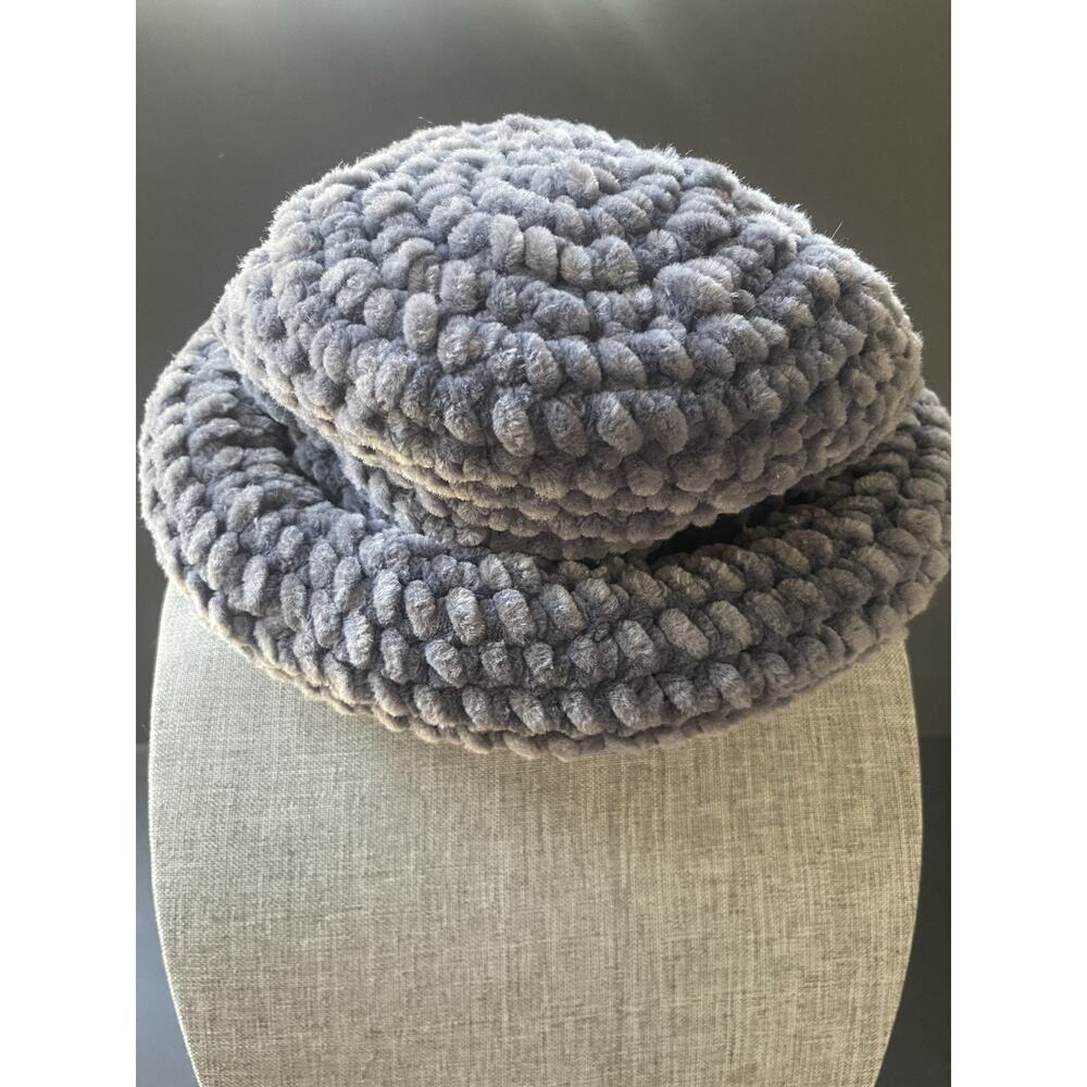 Vintage Womens Chenielle Hat Beanie Bucket Blue One Size Y2K 80s Retro City